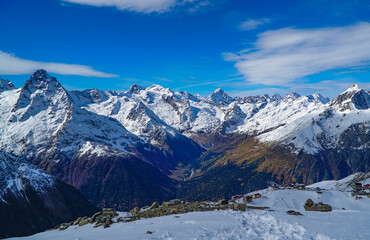 snow covered mountains