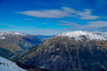 snow covered mountains