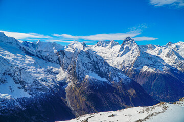 snow covered mountains