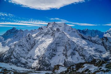 snow covered mountains