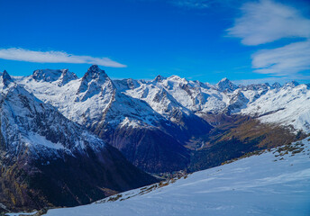 snow covered mountains