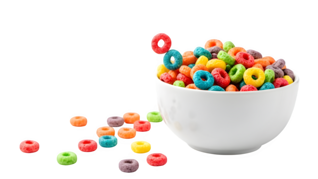 Cereal loops isolated on PNG background.
