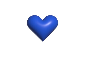 Blue heart isolated. Illustration of heart emoji icon. Elements for valentine day. Mother day. Father's day. 3d rendering. Flat lay. Heart Day