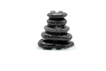 Zen Stones Isolated on White Background