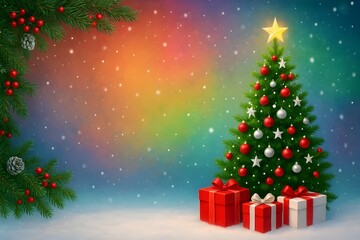 christmas tree with gifts