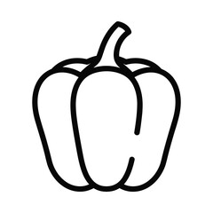 Simple outline icon of a bell pepper vegetable