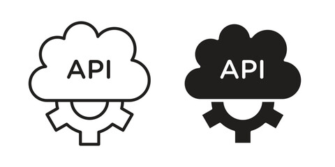 API icon symbol. Classic flat and linr style