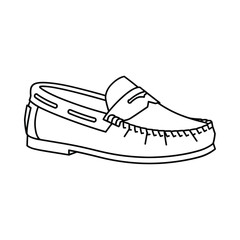 Simple line drawing of a classic penny loafer shoe