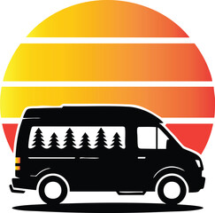 vector illustration of yellow bus