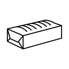 Simple outline drawing of a loaf of bread with score marks on top