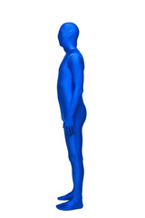 Mysterious blue man in costume