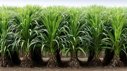 Beautiful sugarcane farm showcasing lush green tropical growth high resolution picture