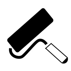 Paint roller icon simple flat vector design isolated on white background for graphic design and web elements