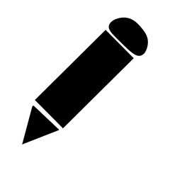 Pencil icon simple flat vector design isolated on white background for graphic design and web elements