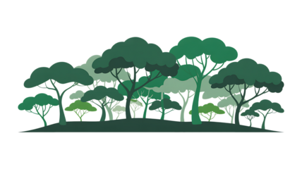 Lush green woodland with tall trees and a peaceful, shaded grove perfect for ecological projects, nature conservation, or serene backgrounds for websites