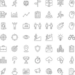 Business, career, productivity, icons, job, growth, planning, teamwork, resume, leadership, flat, vector, illustration, motivation, success, strategy, development, organization, goals, achievement