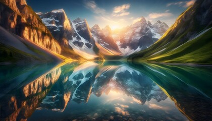 Fototapeta premium sunrise in the mountains
