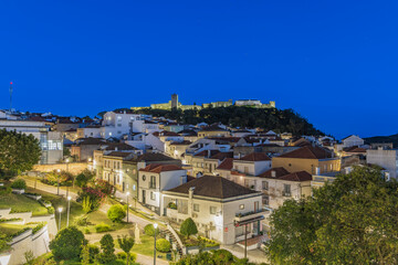 A long exposure night shot of Palmela, Portugal.