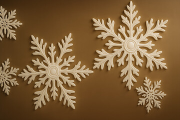 golden snowflake on white background