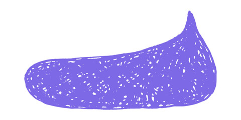 Text box chalkboard speech bubble outlined with crayon strokes. Sketch style lines for writing messages or annotations.