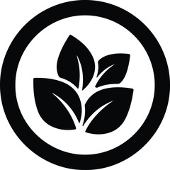 Illustration of leaves in a circle organic nature silhouette vector