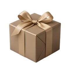 Obraz premium Elegant Golden Gift Box with Satin Ribbon