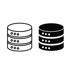 Database icon set data storage server and information management representation