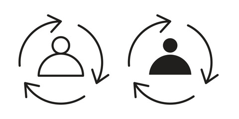 Customer retention icon symbol. Classic flat and linr style