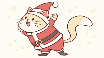 Cute Christmas characters vector illustration featuring Santa Claus, Mrs. Claus, reindeer, snowmen, elves, penguins, polar bears, and gingerbread men.