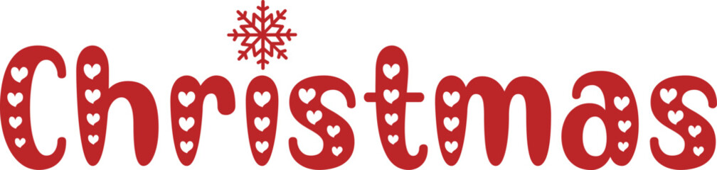 Christmas typography clip art design on plain white transparent isolated background for card, shirt, hoodie, sweatshirt, apparel, card, tag, mug, icon, poster or badge