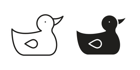 Duck icon symbol. Classic flat and linr style
