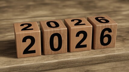 Get ready for 2026! Plan your success with wooden blocks displaying the future year