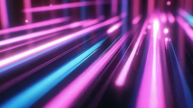 A vibrant scene featuring an array of pink neon lights creating a modern, digital display effect.