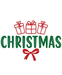 Christmas typography clip art design on plain white transparent isolated background for card, shirt, hoodie, sweatshirt, apparel, card, tag, mug, icon, poster or badge