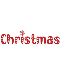 Christmas typography clip art design on plain white transparent isolated background for card, shirt, hoodie, sweatshirt, apparel, card, tag, mug, icon, poster or badge