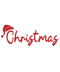 Christmas typography clip art design on plain white transparent isolated background for card, shirt, hoodie, sweatshirt, apparel, card, tag, mug, icon, poster or badge