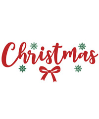 Fototapeta premium Christmas typography clip art design on plain white transparent isolated background for card, shirt, hoodie, sweatshirt, apparel, card, tag, mug, icon, poster or badge