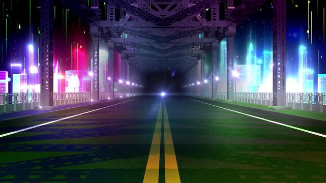 Neon City Bridge