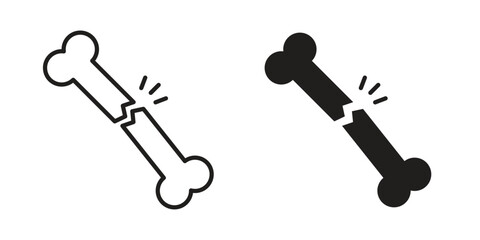 Fracture icon symbol. Classic flat and linr style