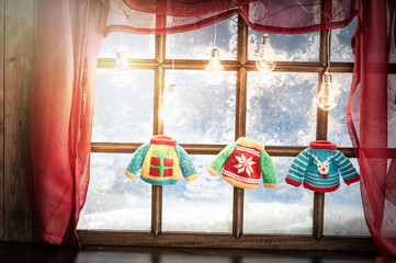 ugly sweaters christmas party background