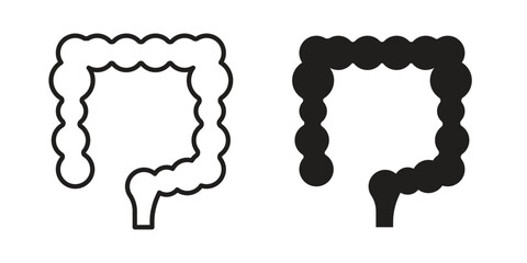 Gut icon symbol. Classic flat and linr style