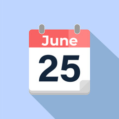June 25 Vector Calendar
Modern flat color vector calendar with date