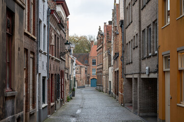 Naklejka premium Bruges Street Historic Architecture