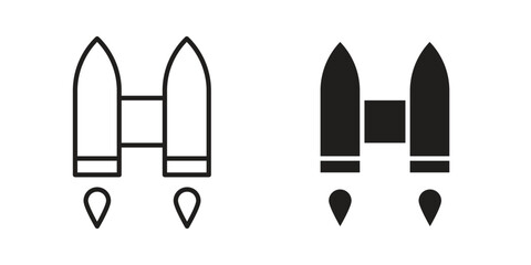 Jetpack icon symbol. Classic flat and linr style