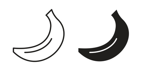 Banana icon symbol. Classic flat and linr style