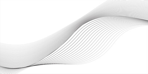 Flow of black curved dotted line vector illustration isolated on white background. Dynamic shiny swirl backdrop. Digital, technology, ai, music, modern design element. vector.eps10