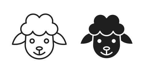Lamb icon symbol. Classic flat and linr style