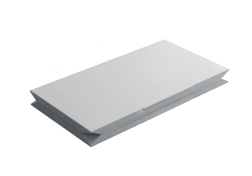 A stack of folded white paper or a small, rectangular, blank booklet object shown in a studio shot isolated on transparent background