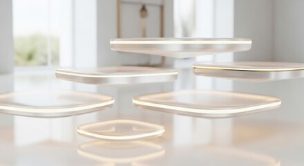 Modern illuminated podiums for product display and presentation