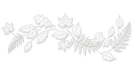 Botanical leaf arrangement for design and decoration